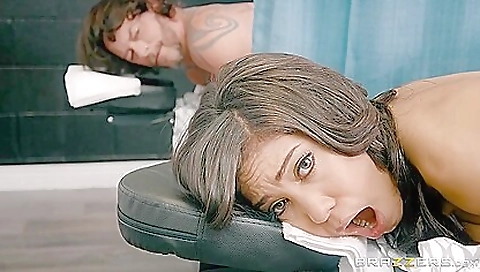 Slutty brunette hair hard and cum